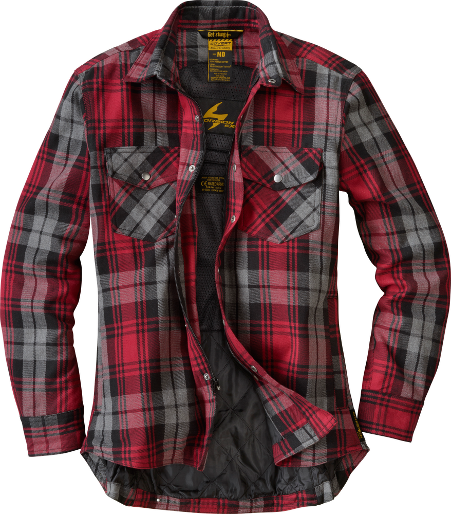 SCORPION EXO COVERT WOMENS FLANNEL RED/GREY LG