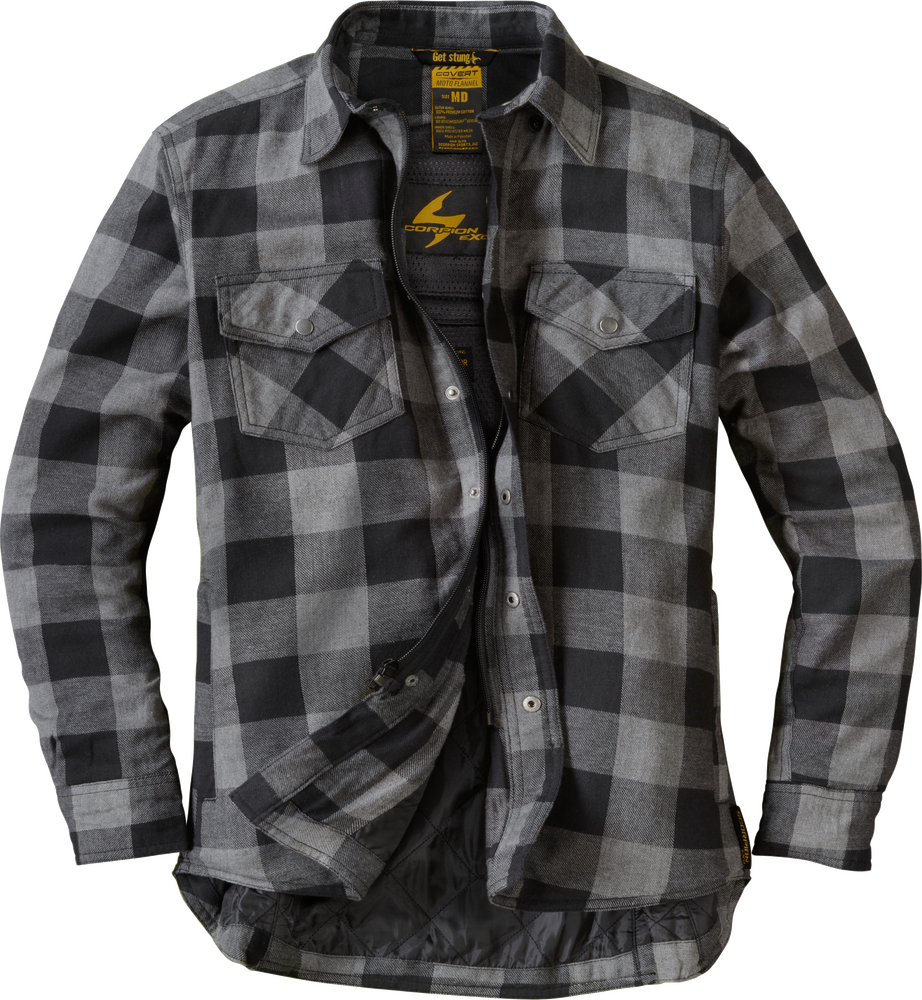 SCORPION EXO COVERT WOMENS FLANNEL BLACK/GREY SM