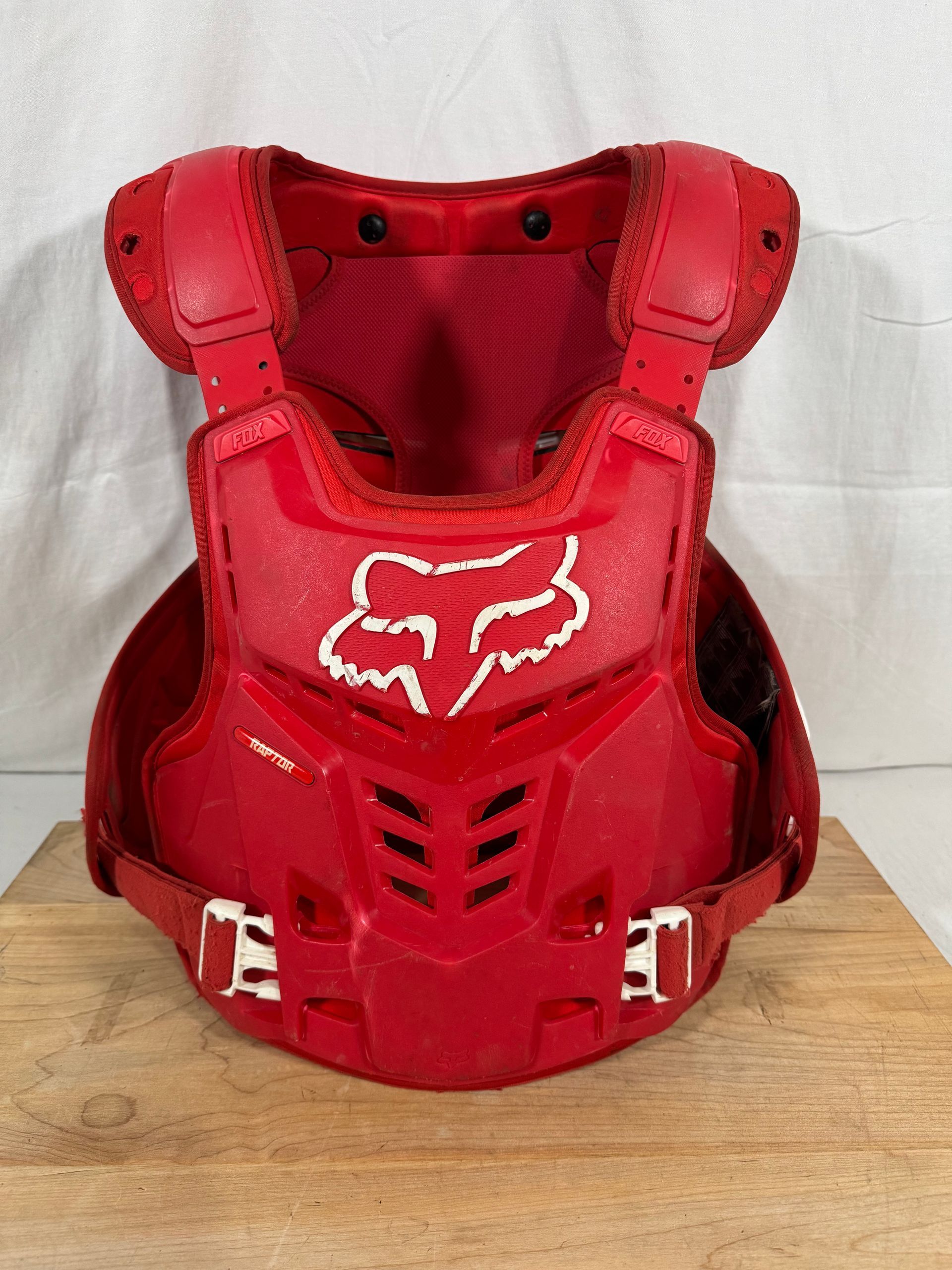 Fox Racing Raptor Vest CE2 Back - Red/White - 7/10 Condition