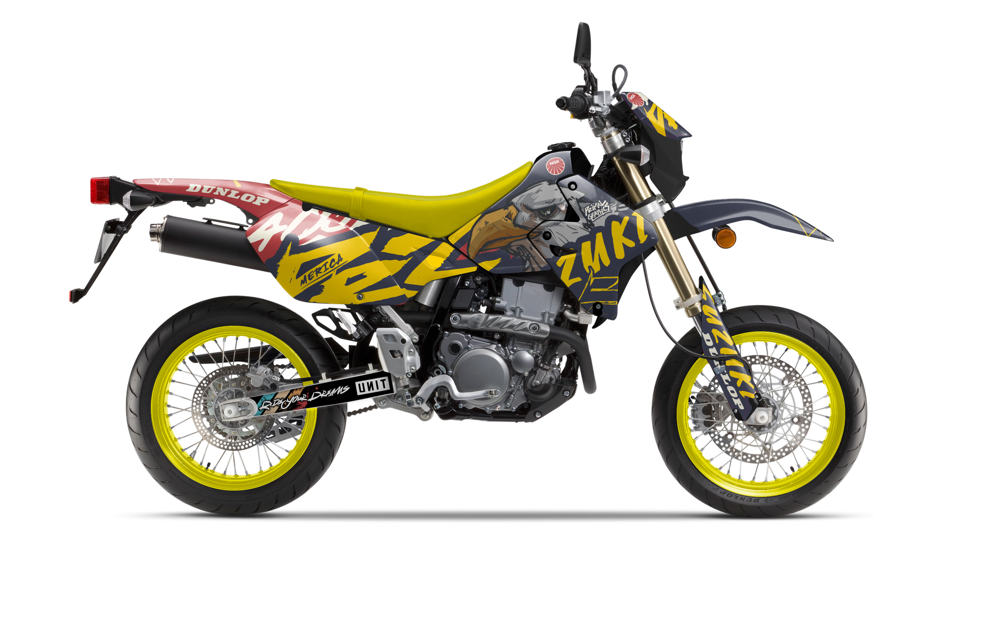 DRZ400SM MERICA SERIES GRAPHICS KIT (21mil THICKNESS) | PRIMAL GRAPHICS CO 