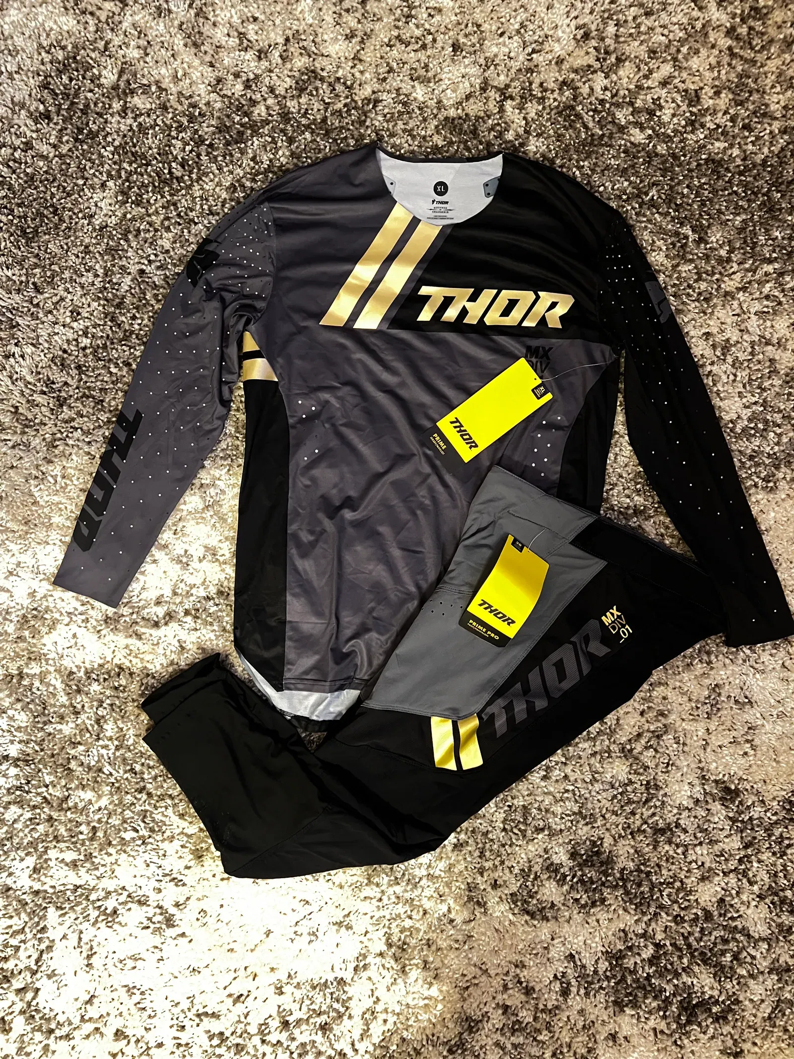 Thor 2023 Prime Drive Jersey Pant Combo - Black/Gray