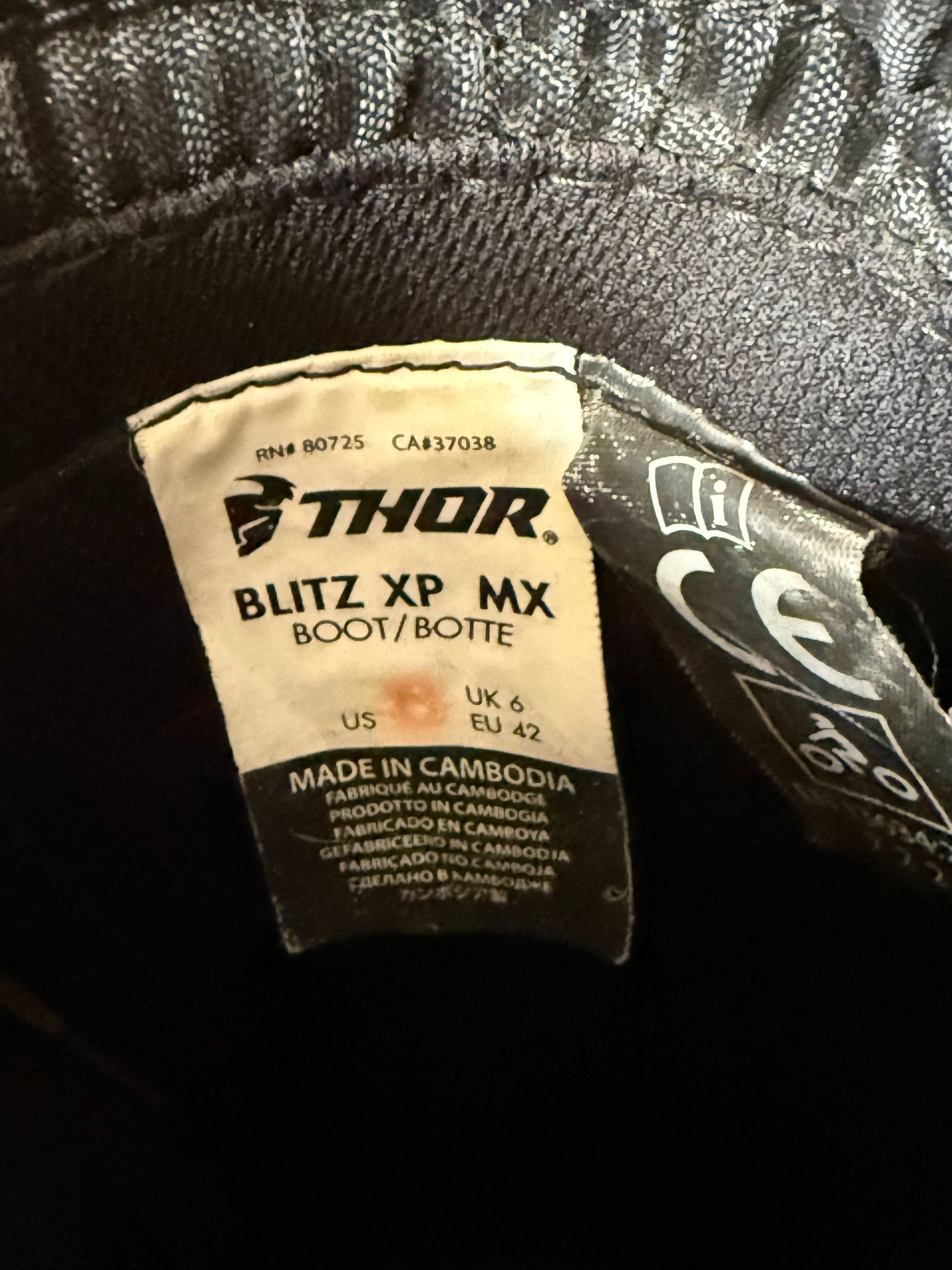 Thor Blitz Boots Size 8 