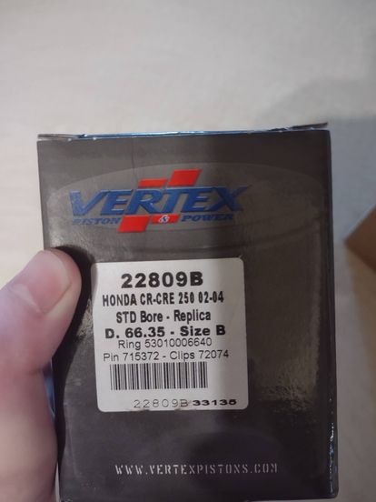 Vertex B Piston For 2002-2004 CR250r