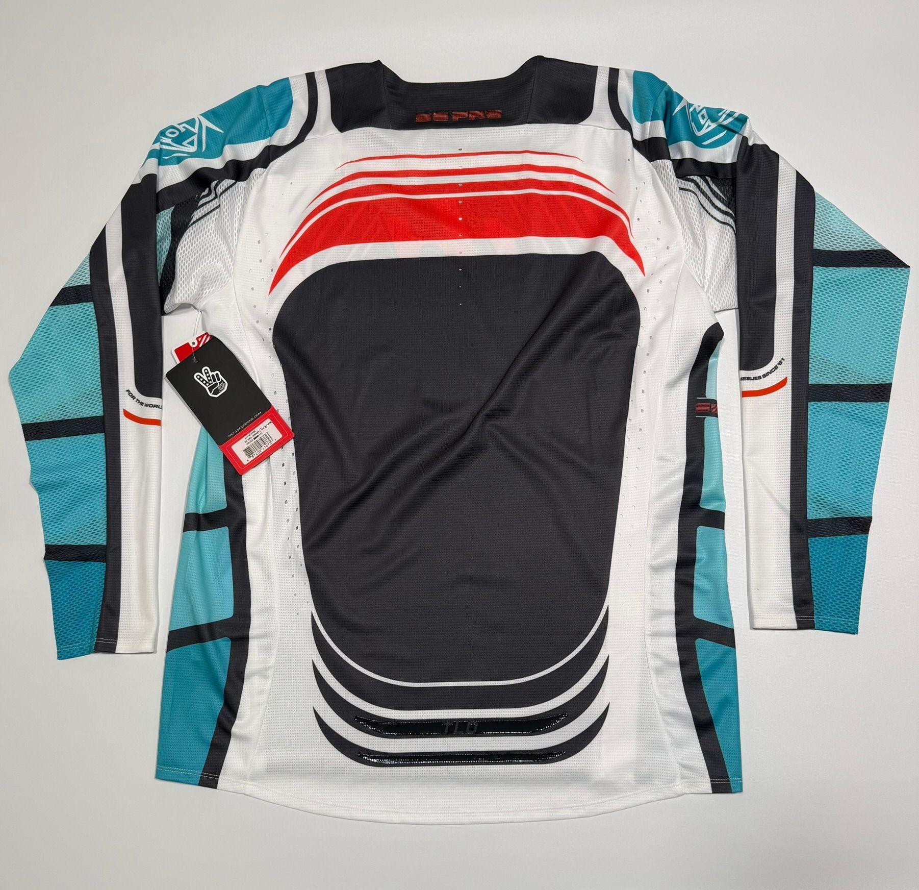 Troy Lee Designs SE Pro Jersey, Waves, Grey / Aqua - Size Large
