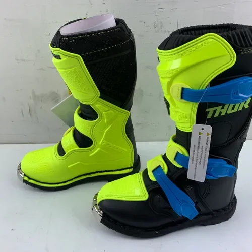 Thor Youth Blitz XP MX Boots - Flo Green/Black/Blue - Youth US Size 2 ...