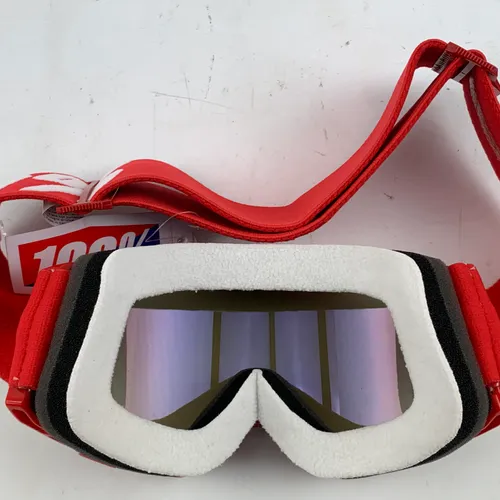 100% Youth Accuri 2 Goggles - Neon Red w Red/Blue Lens 50025-00002