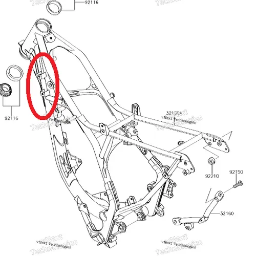14-21 Kawasaki KX85 Frame - 32160-0671-18R