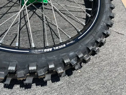 Brand New 2024 KX250 Kite Front Wheel Excel A60 Rim Green Hub Kawasaki tire