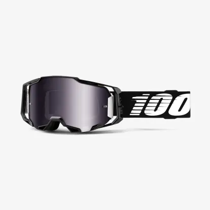 100% ARMEGA® Goggle - Black / Silver Flash Mirror Lens