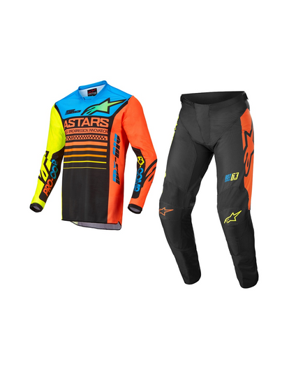 2022 ALPINESTARS YOUTH RACER COMPASS Black/Yellow Fluo/Coral