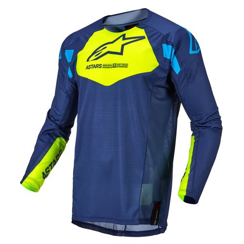 Jersey 2022 ALPINESTARS TECHSTAR FACTORY Dark Blue/Yellow Fluo/Blue Neo 