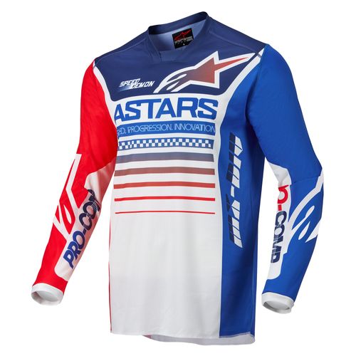 2022 ALPINESTARS RACER COMPASS Off White/Red Fluo/Blue Gear Combo