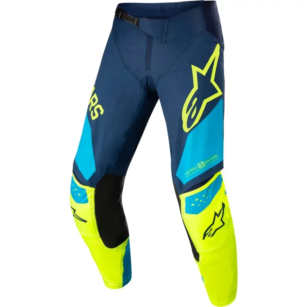 ALPINESTARS TECHSTAR FACTORY PANTS DRK BLU/YLW FLUO/BLU NEO SZ 32