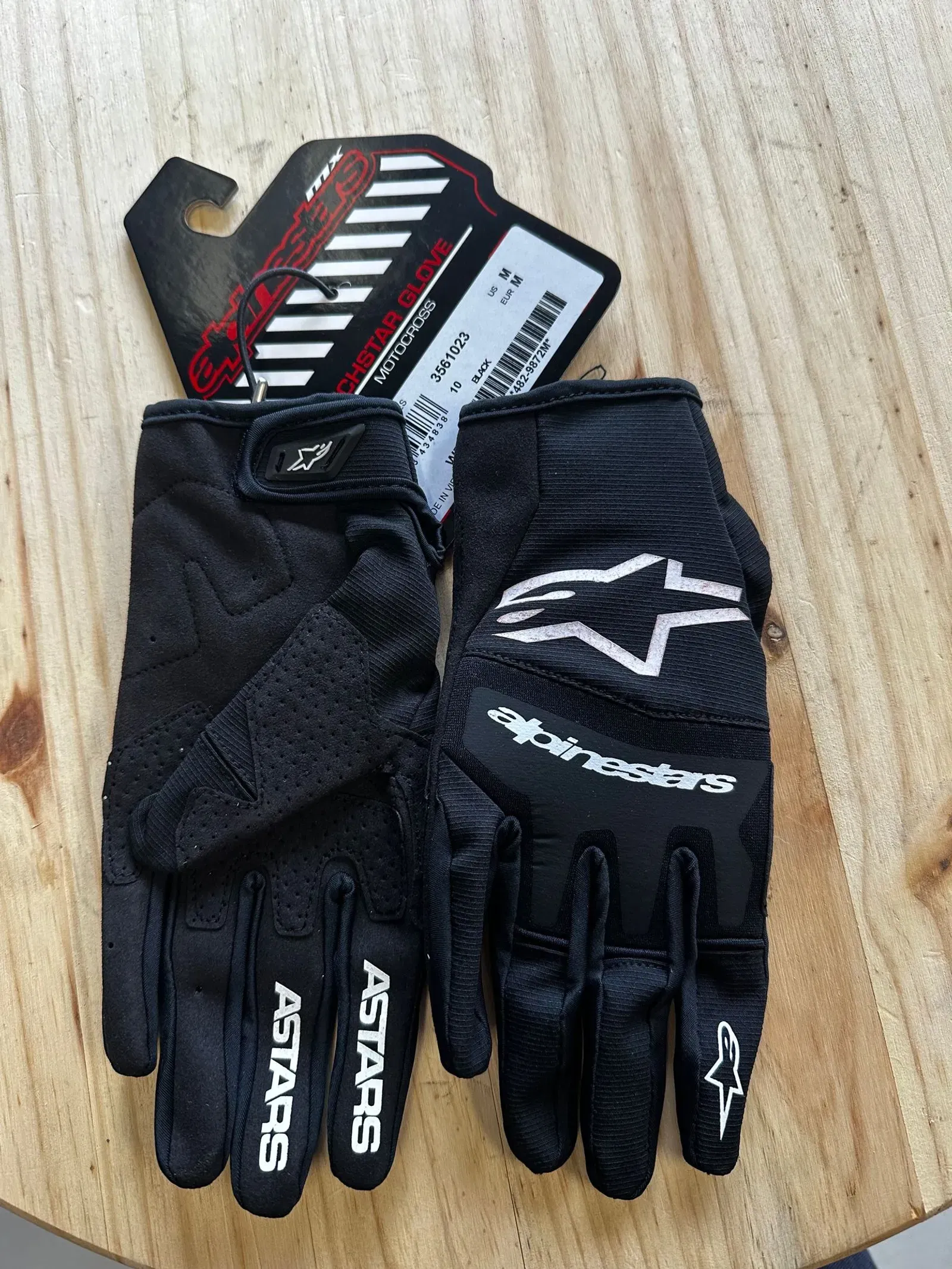 ALPINESTARS TECHSTAR GLOVES BLACK SIZE M