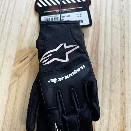 ALPINESTARS TECHSTAR GLOVES BLACK SIZE M