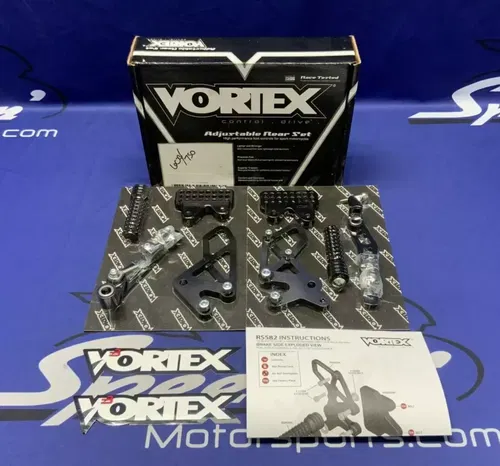 Vortex Racing Rear Sets Left & Right (Black) GSXR 600/750 2011-2025 RS582K