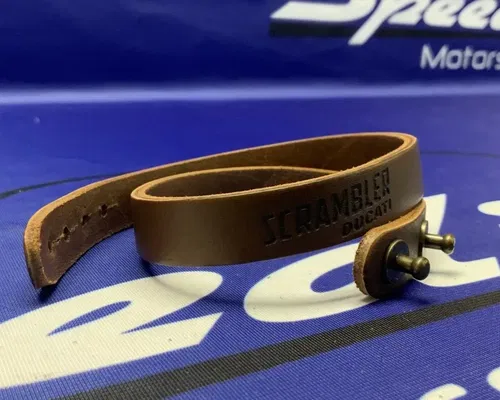 Ducati Head Logo Leather Bracelet 987691860