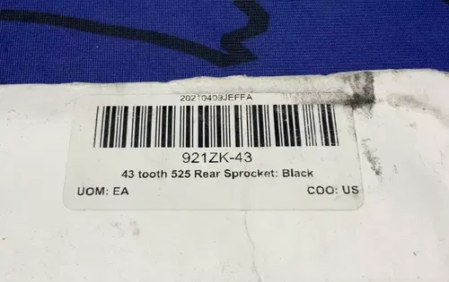 Vortex Racing Rear Sprocket (Black) 525-43T 921ZK-43
