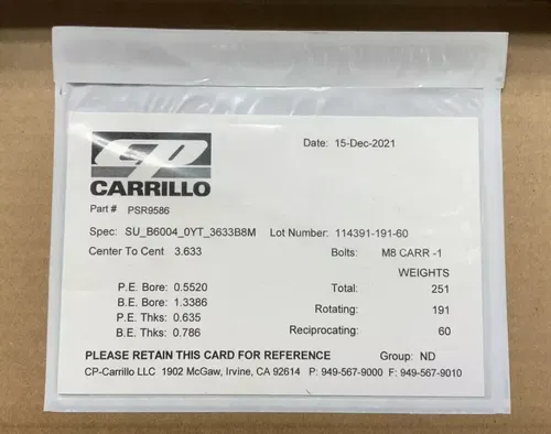 CP Carrillo Connecting Rods (4) Suzuki GSXR 600 2004-2022 PSR9586