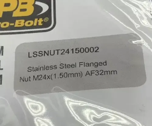 PB Pro-Bolt Stainless Steel Flanged Nut M24x(1.50mm) AF32mm MLSSNUT24150002