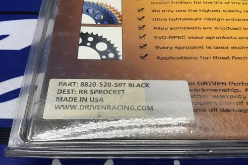 Driven Racing Rear Sprocket (Black) 520-50T Daytona 675 2006-2015 8820-520-50T