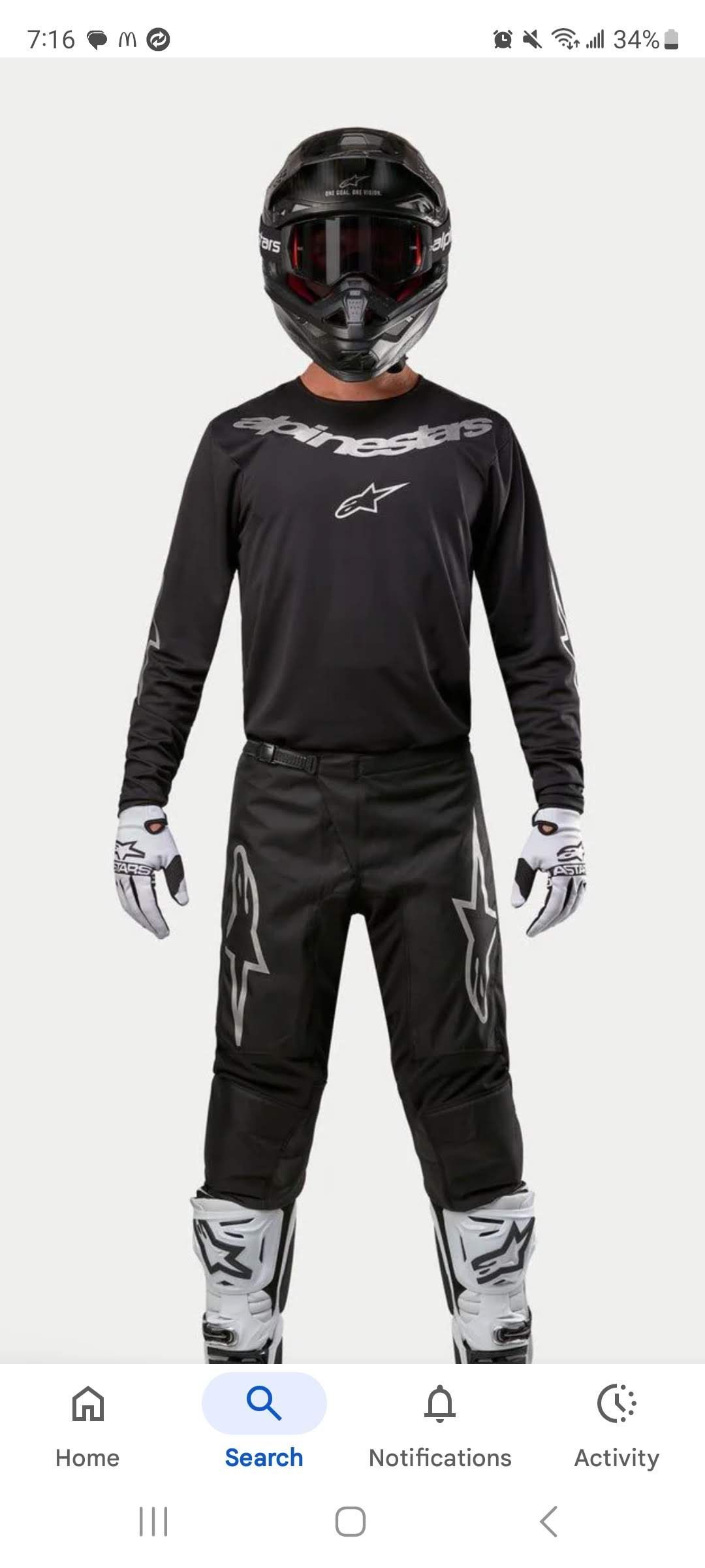 Alpinestars Combo 38 Pant And XXL Jersey Combo 