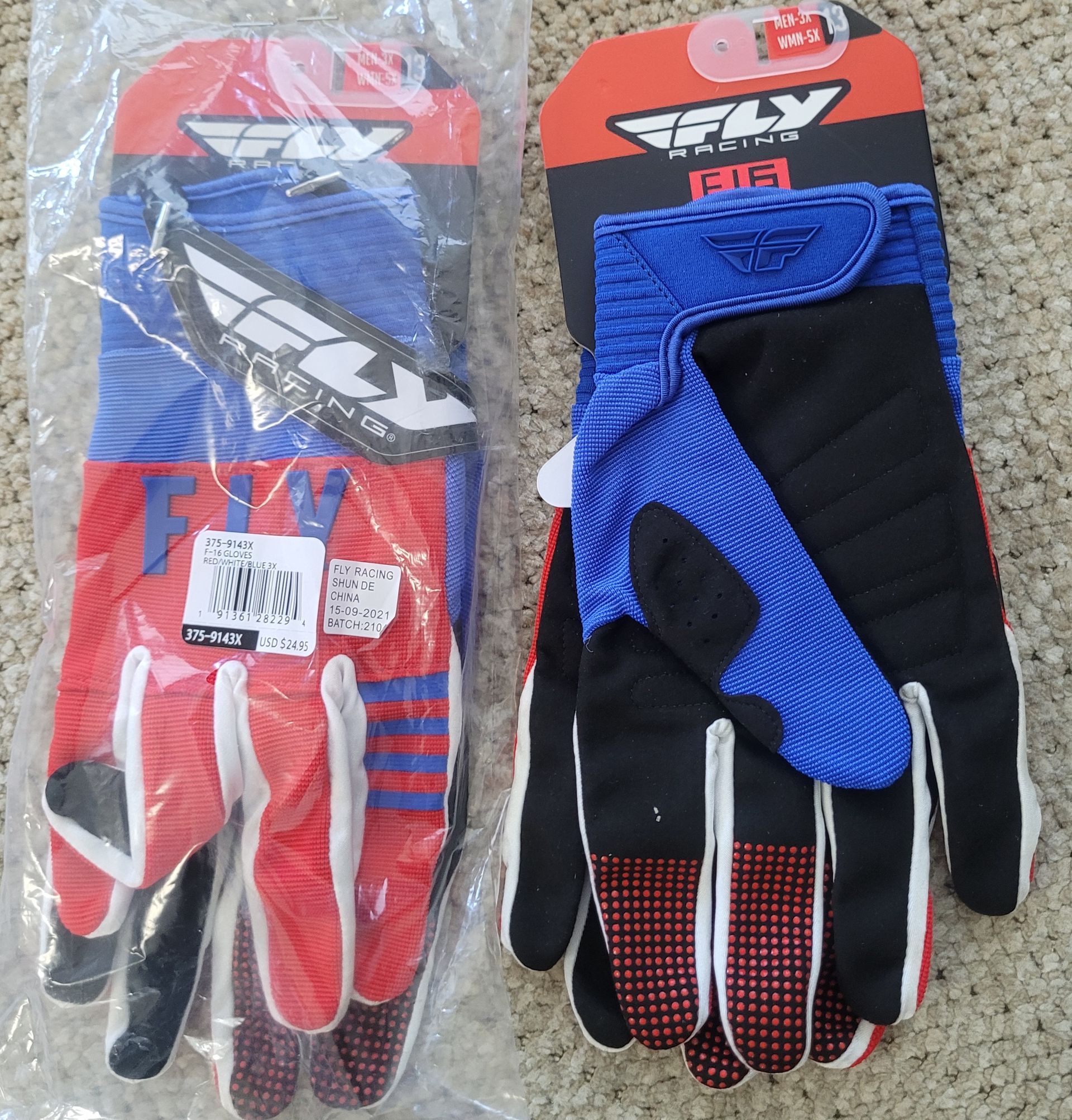 2 Pair Fly F16 Mx Glove Men's 3xl Size 13