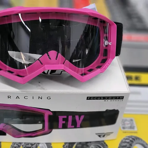 37-51138 FLY RACING FOCUS GOGGLE PINK/BLACK W/ CLEAR LENS
