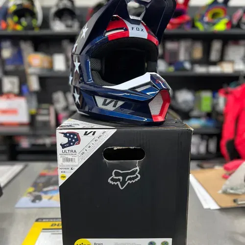 Fox racing american sale flag helmet