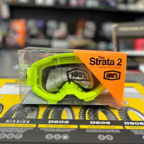 100% Strata 2 Goggles - Yellow - Clear