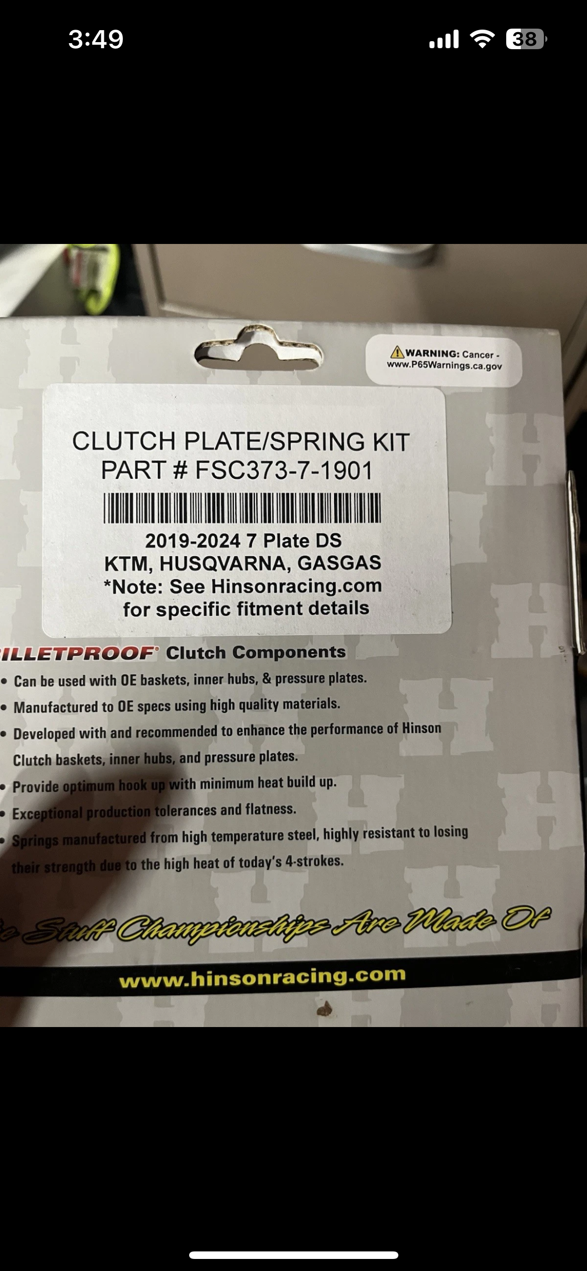 Hinson Clutch Plate Kit 2023 Ktm 250sxf