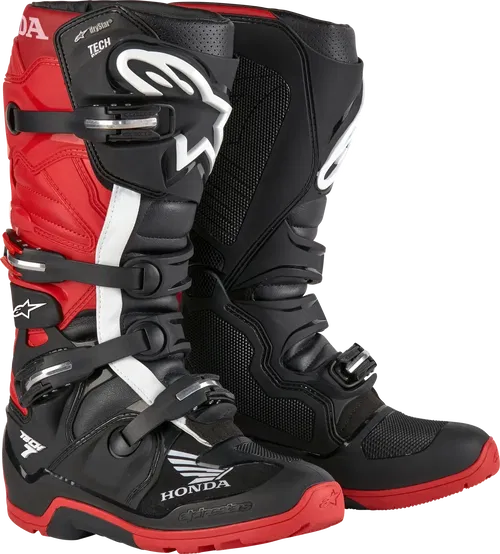 ALPINESTARS 2012723-1303-6 HONDA TECH 7 ENDURO DRYSTAR BLACK/BRIGHT RED SZ 6