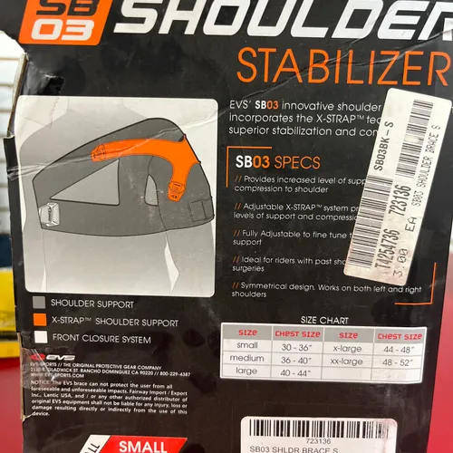 NEW EVS X-Strap SB03 Shoulder Stabilizer (Brace) Size Small