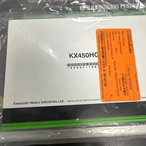 2016 Kawasaki KX450F Owners Manual 