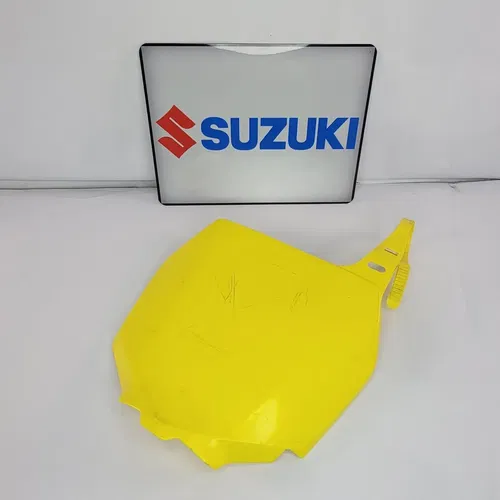 2001 Suzuki RM 250 Front Number Plate Yellow No Breaks Front Plate Suzuki OEM