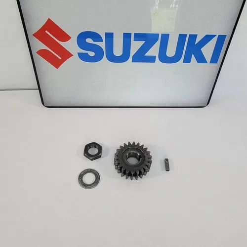 1990-1996 SUZUKI DR250 DR350 Crankshaft Primary Drive Gear Assembly Gear Key Nut