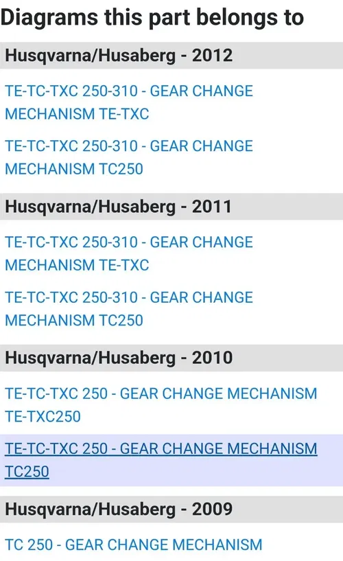 2010 2009-2012 Husqvarna TE TC TXC 250 310 Gear Shift Shaft Gear Change Shaft