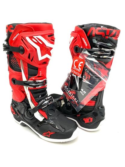 NEW Alpinestars Tech 10 Boots Black/Red ALL SIZES