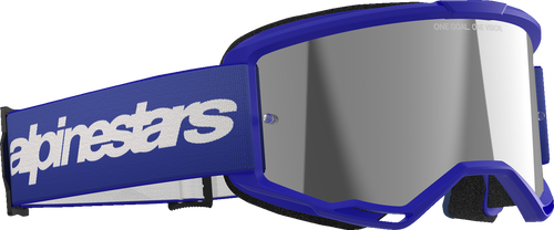 Alpinestars Vision 3 Wordmark Goggles - Blue - Silver Mirror