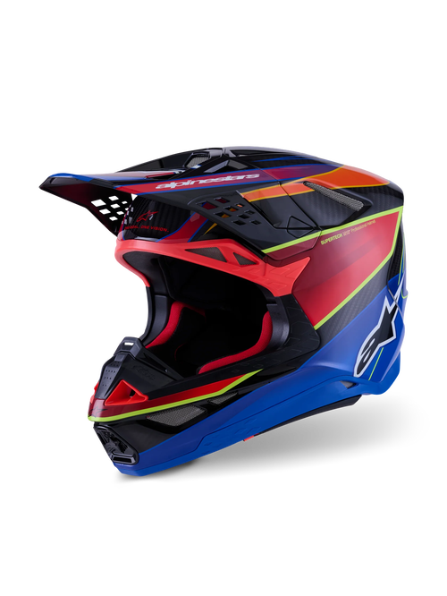 Alpinestars Supertech M10 Era Helmet - Blue/Red/Yellow Fluo Glossy MX26