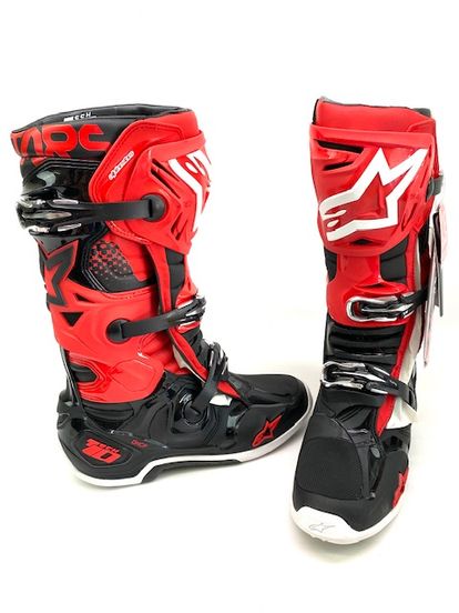 NEW Alpinestars Tech 10 Boots Black/Red ALL SIZES