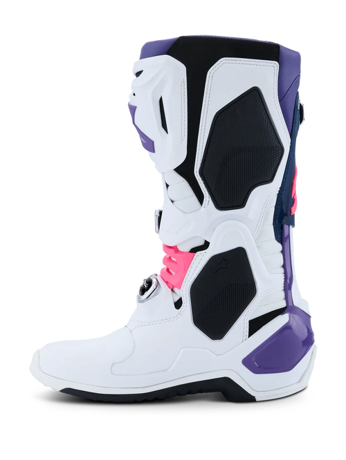 Alpinestars Tech 10 Boots - White/Violet/Navy blue/Pink Fluo