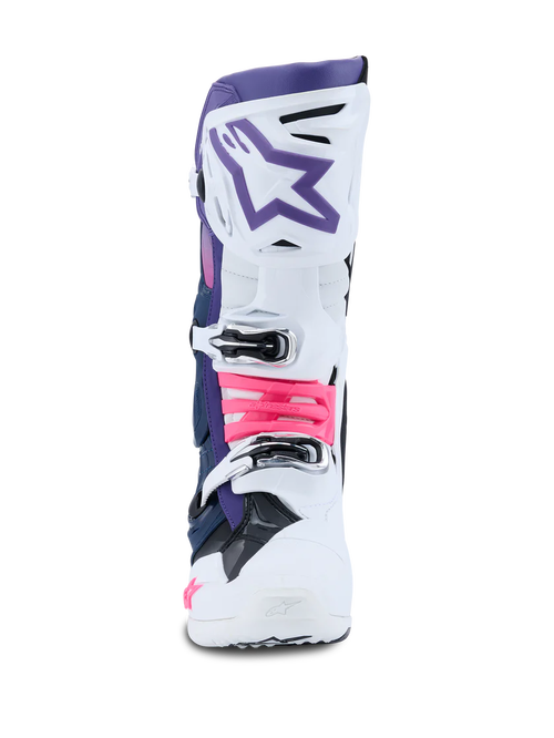 Alpinestars Tech 10 Boots - White/Violet/Navy blue/Pink Fluo