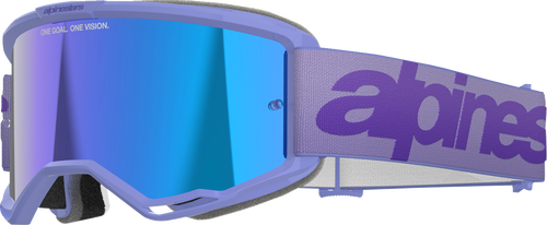 Alpinestars Vision 5 Wordmark Goggles - Purple - Blue Mirror