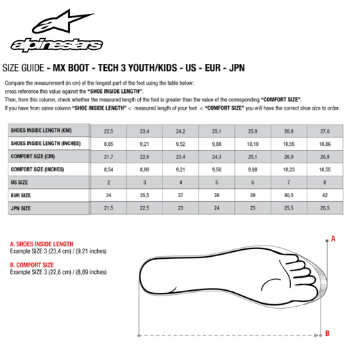 Alpinestars Youth Tech 7S Boots - Black/Gray/White/Orange