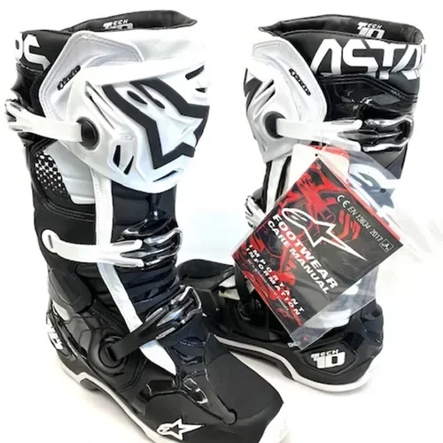 NEW Alpinestars Tech 10 Boots Black/White ALL SIZES