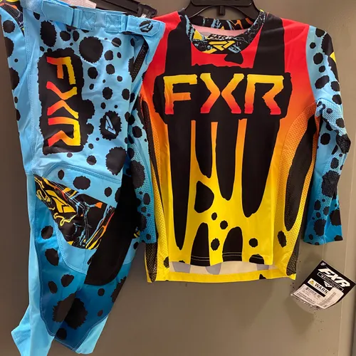 2023 FXR Youth Podium Dart Frog colorway MX Pant/Jersey Comb