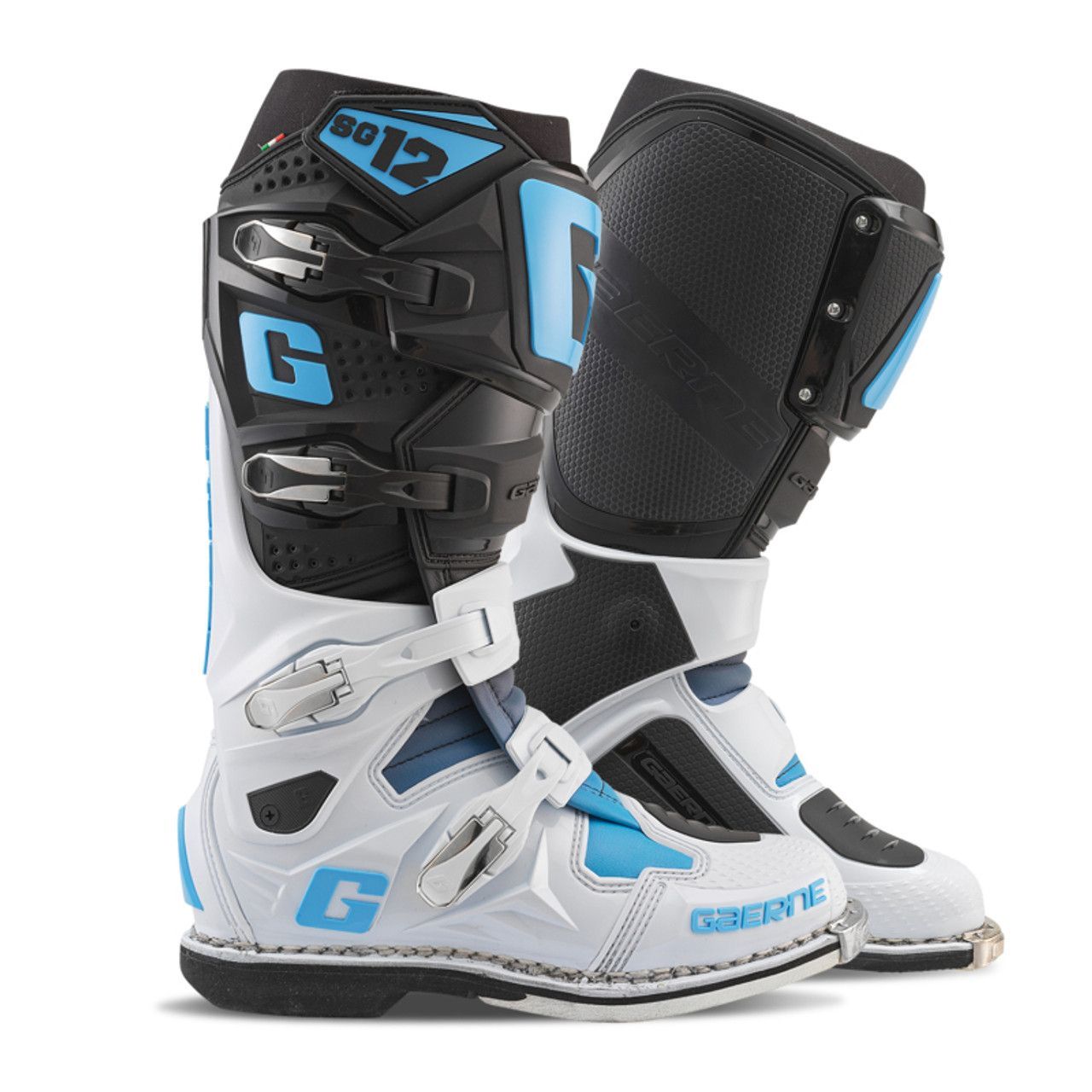SG-12 Gaerne Black White Carolina Blue Colorway