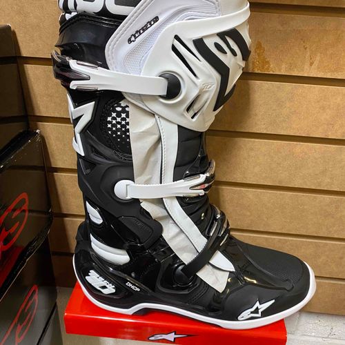 Botas motocross Alpinestars Tech 10 Supervented Black Enamel Blue Purple  White Envío Inmediato