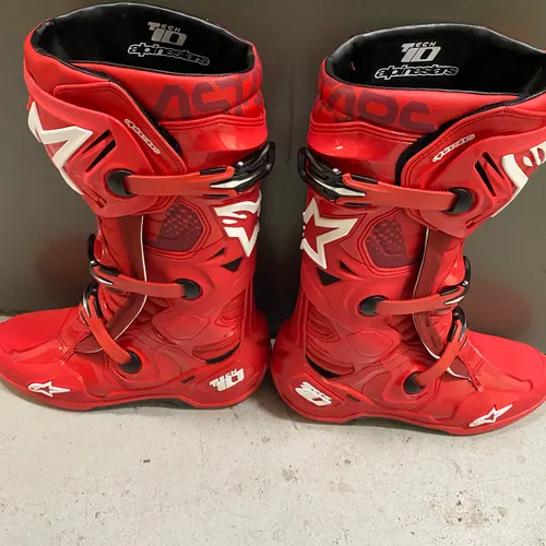 Alpinestars Tech 10 Boots RED Size 10 